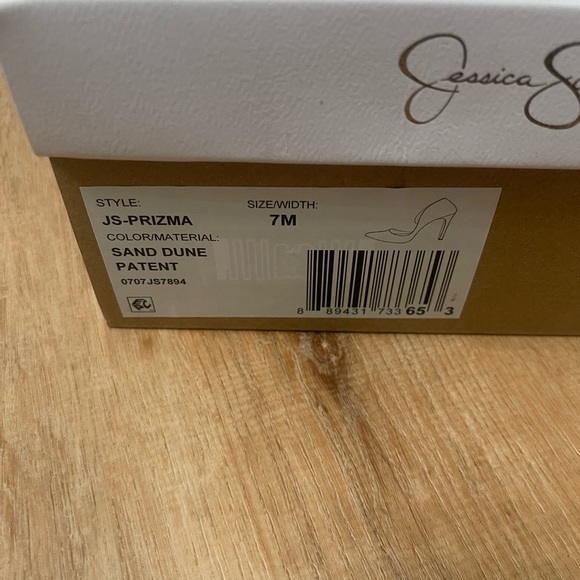 Jessica Simpson Cream Patent Nude Pointed-Toe Pumps - Picture 3 of 6